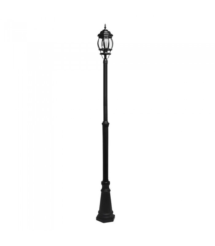 Farola Exterior Aluminio CAELUM 1xE27 Negro IP44 228x18x18Cm