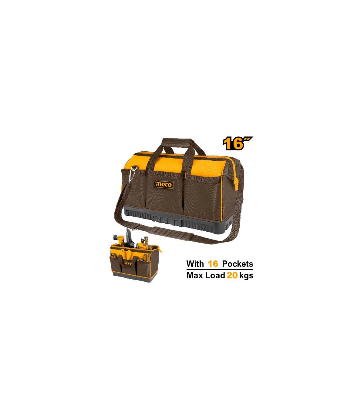 Bolsa Portaherramientas 16 Bolsillos 16" INGCO
