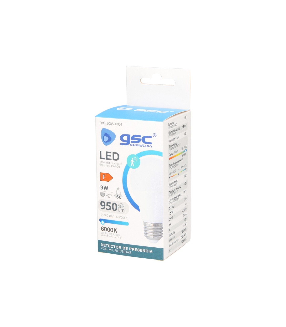Bombilla Led 9W 950LM E27 Con Sensor Presencia