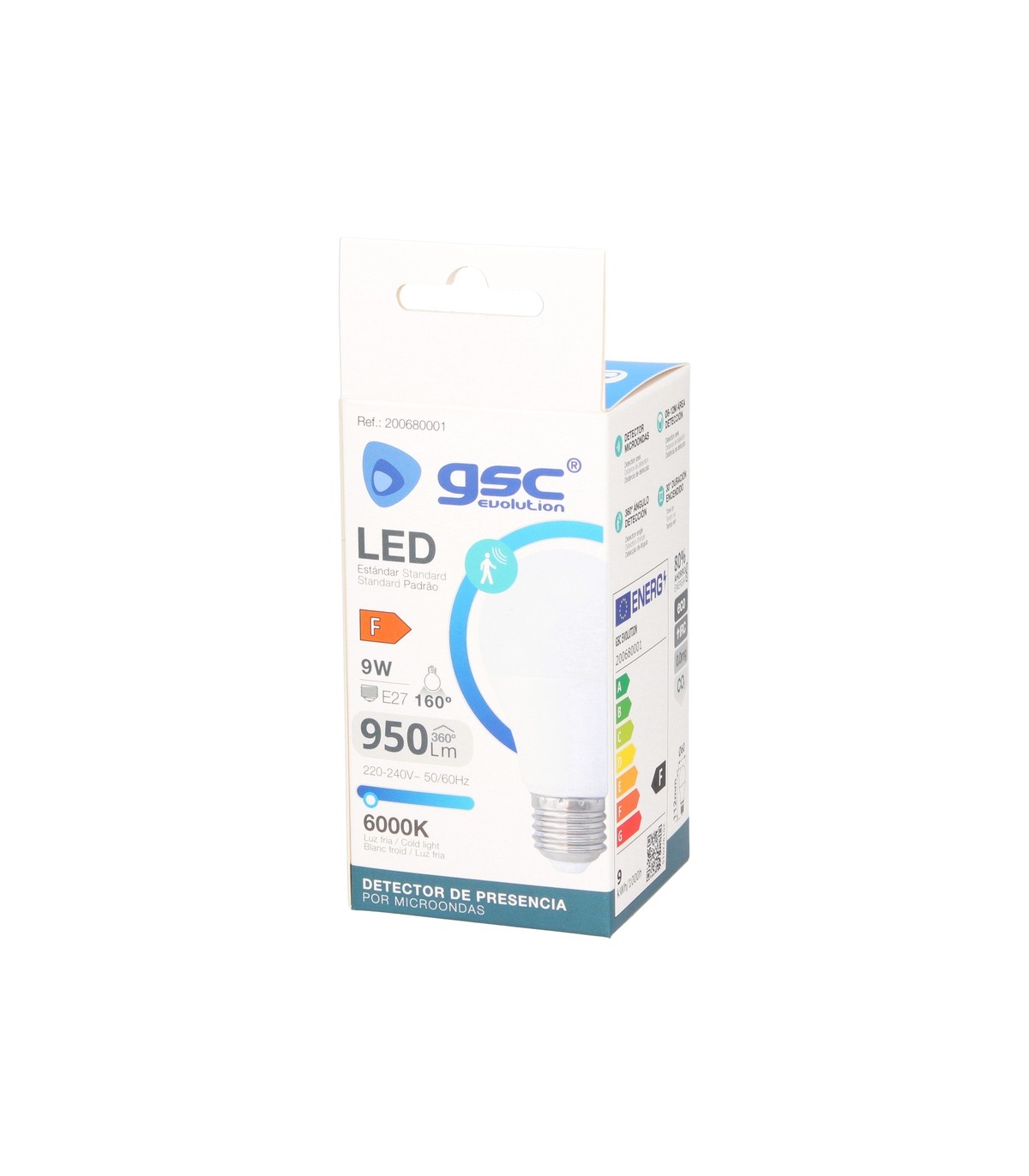 Bombilla Led 9W 950LM E27 Con Sensor Presencia