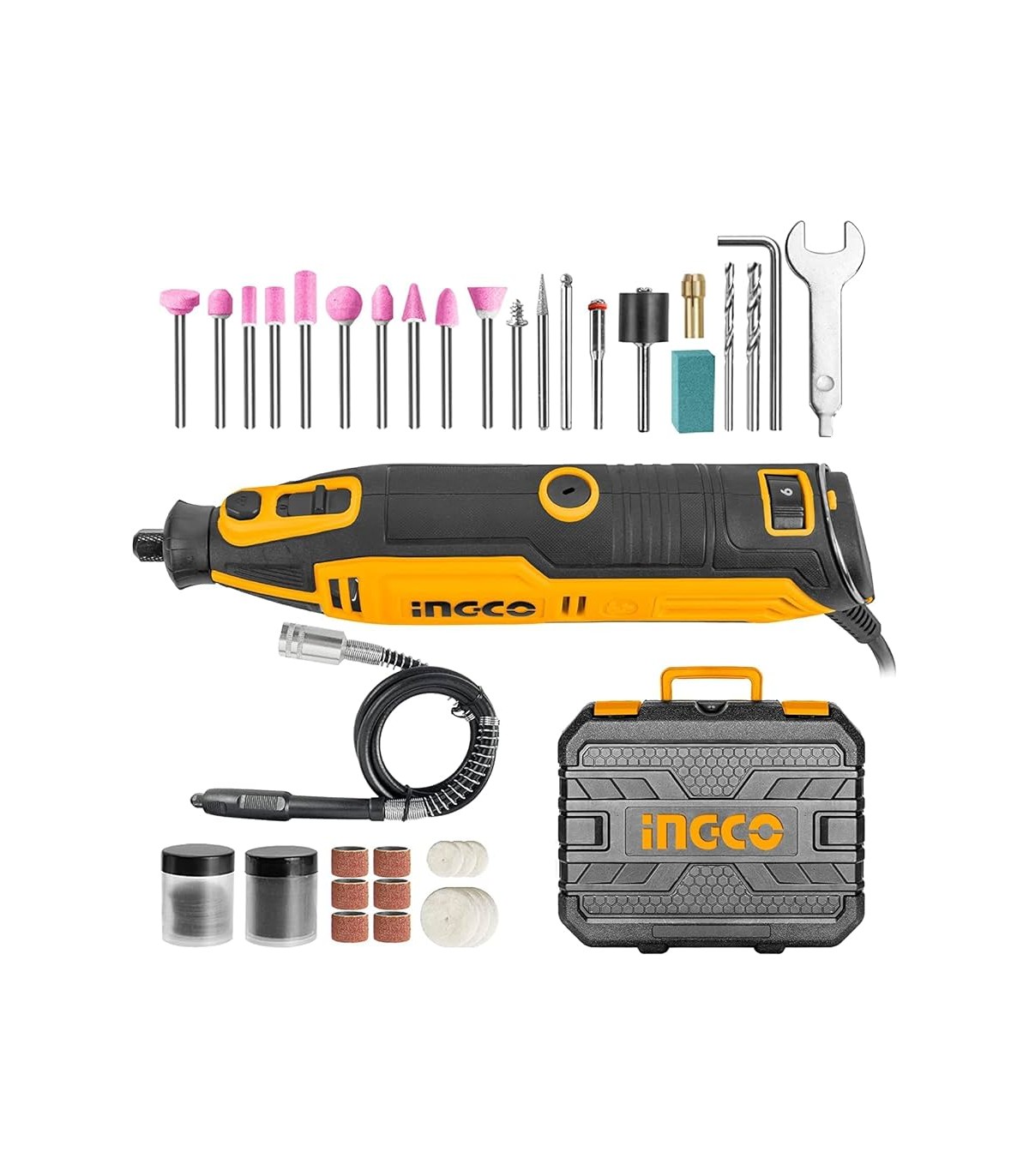 Mini Drill 130W 52 Accesorios + Eje flexible