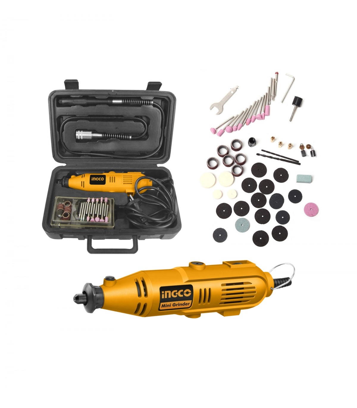 Mini Drill 130W 52 Accesorios + Eje flexible