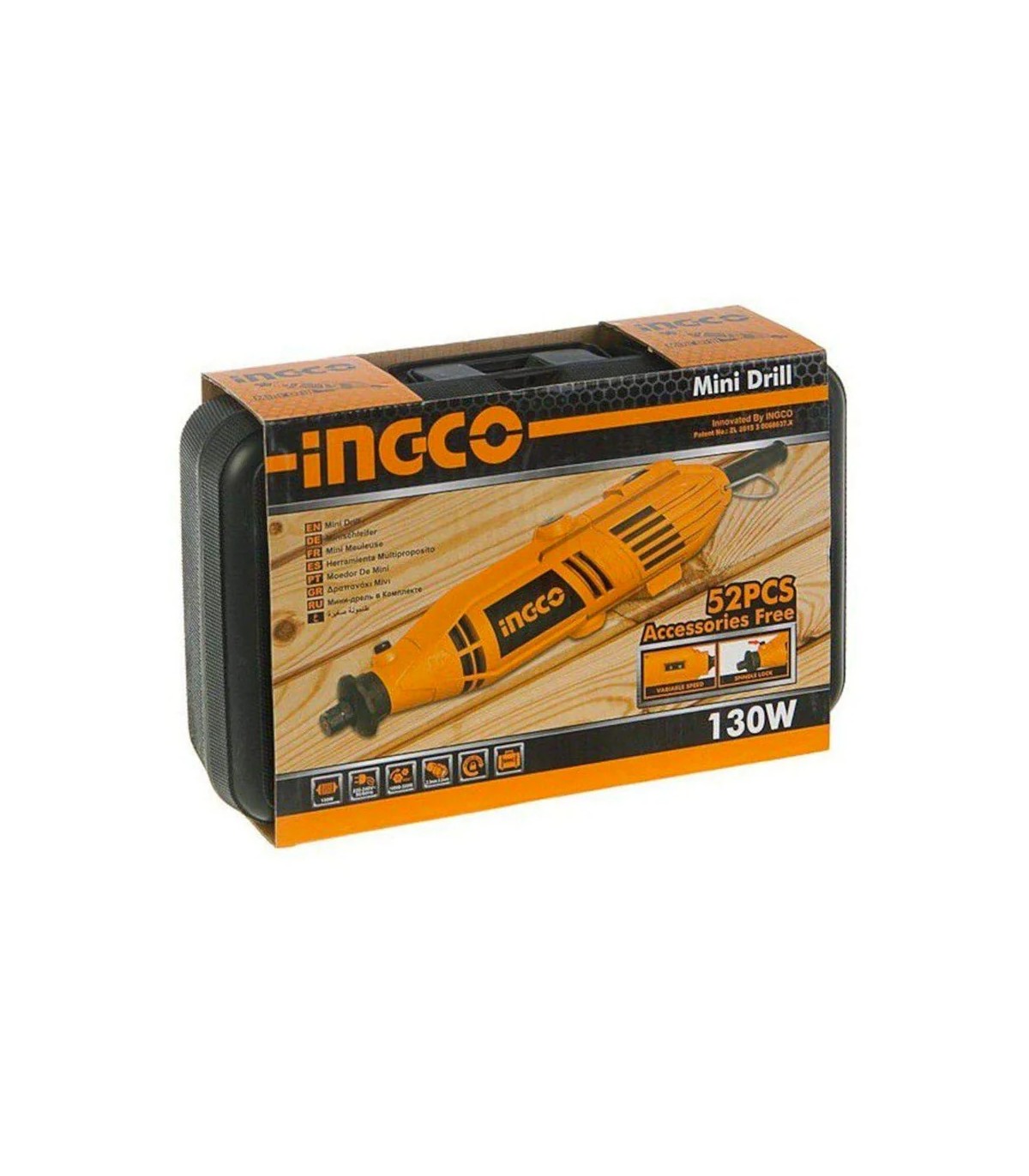 Mini Drill 130W 52 Accesorios + Eje flexible