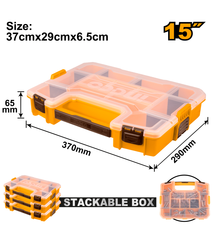 Organizador Plástico Apilable 370x290x65mm