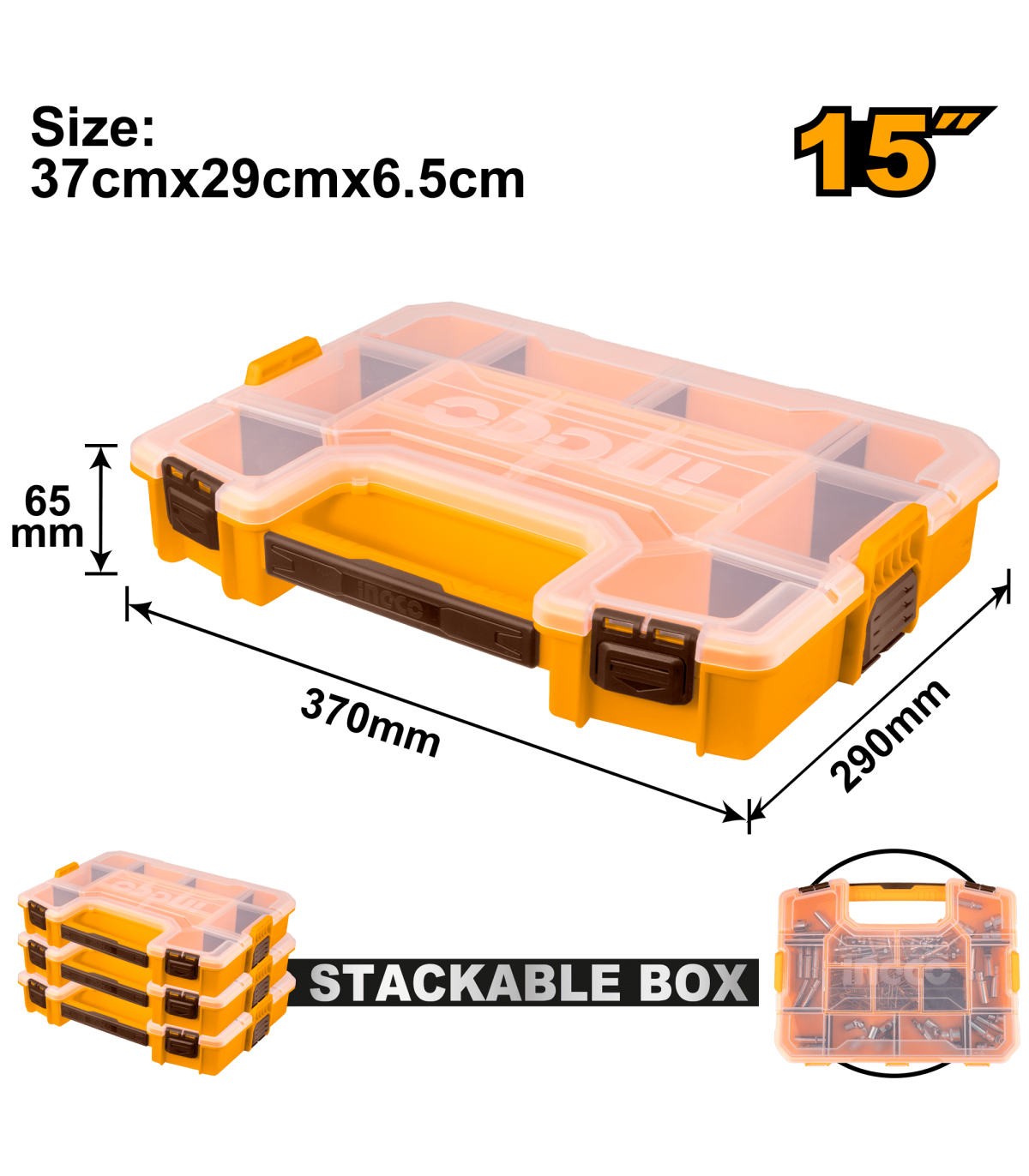 Organizador Plástico Apilable 370x290x65mm