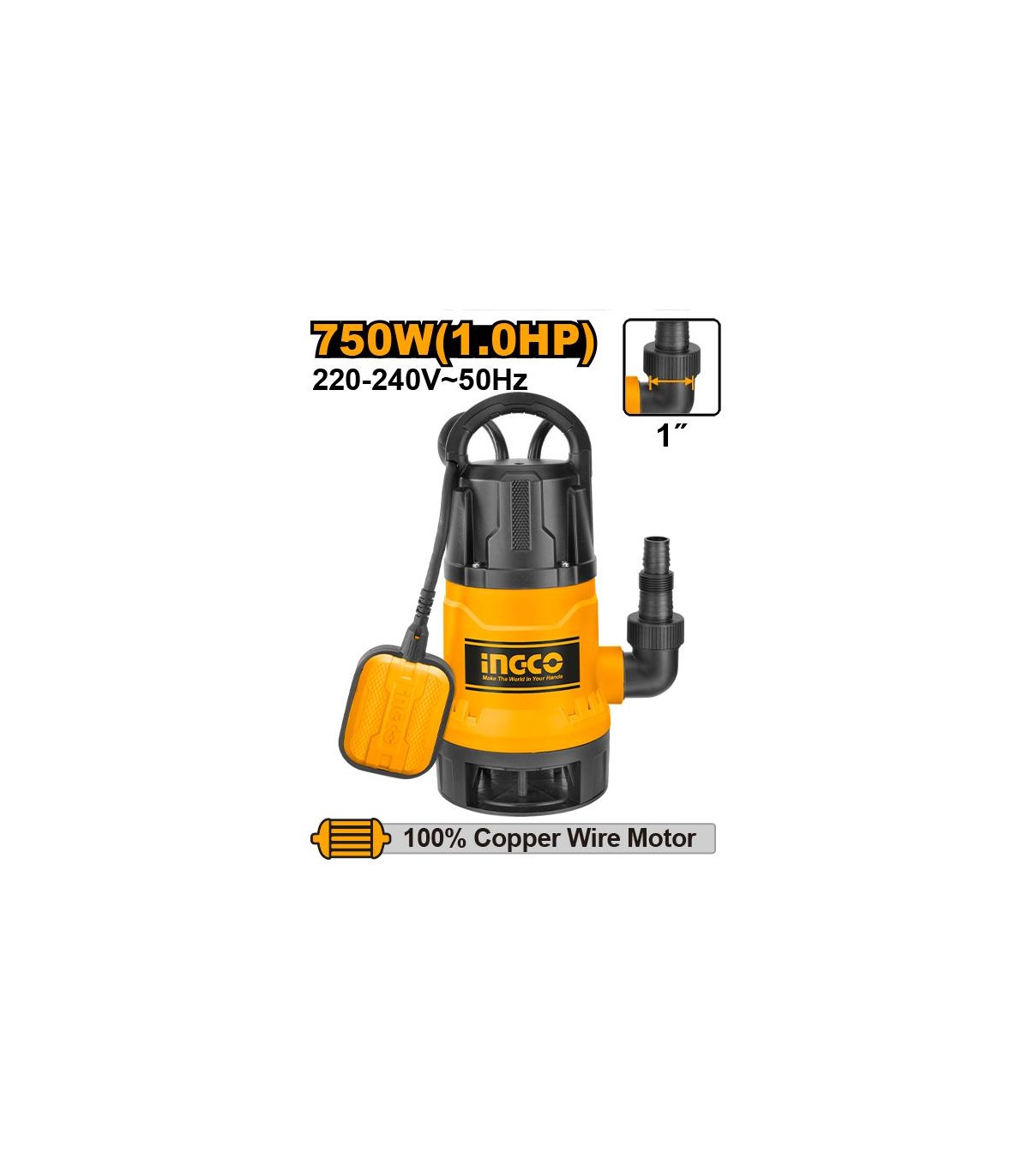 Bomba Sumergible Aguas Residuales 750W