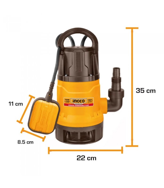 Bomba Sumergible Aguas Residuales 750W