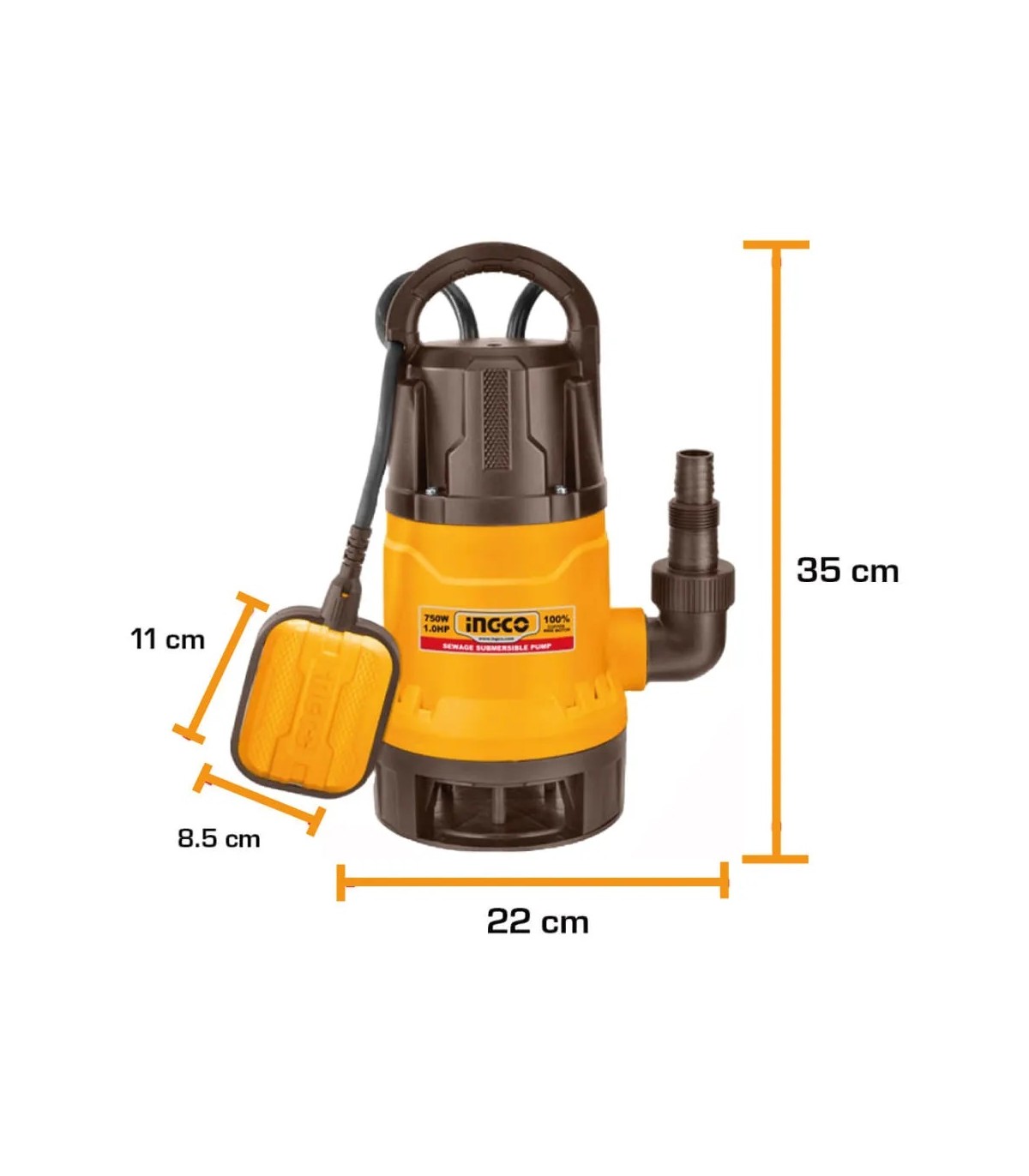 Bomba Sumergible Aguas Residuales 750W