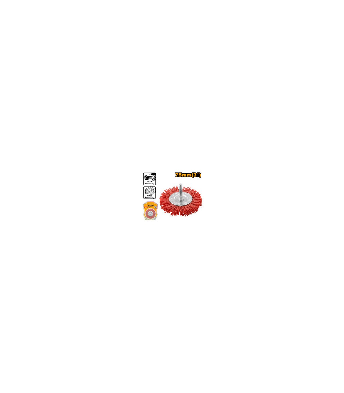 Cepillo Abrasivo plano Nylon 75mm