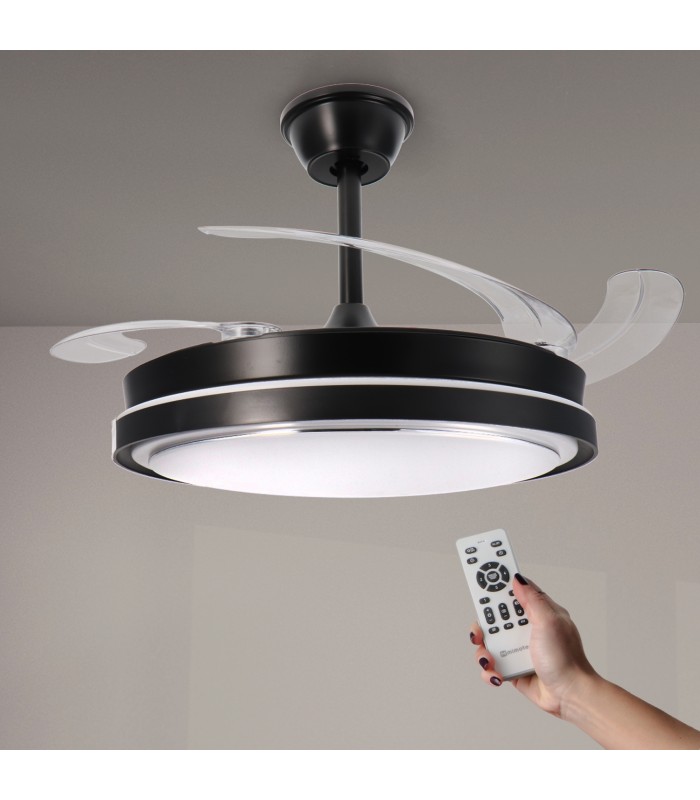 Ventilador BLACK HOOD DC 40W 2448Lm 4 Aspas CCT
