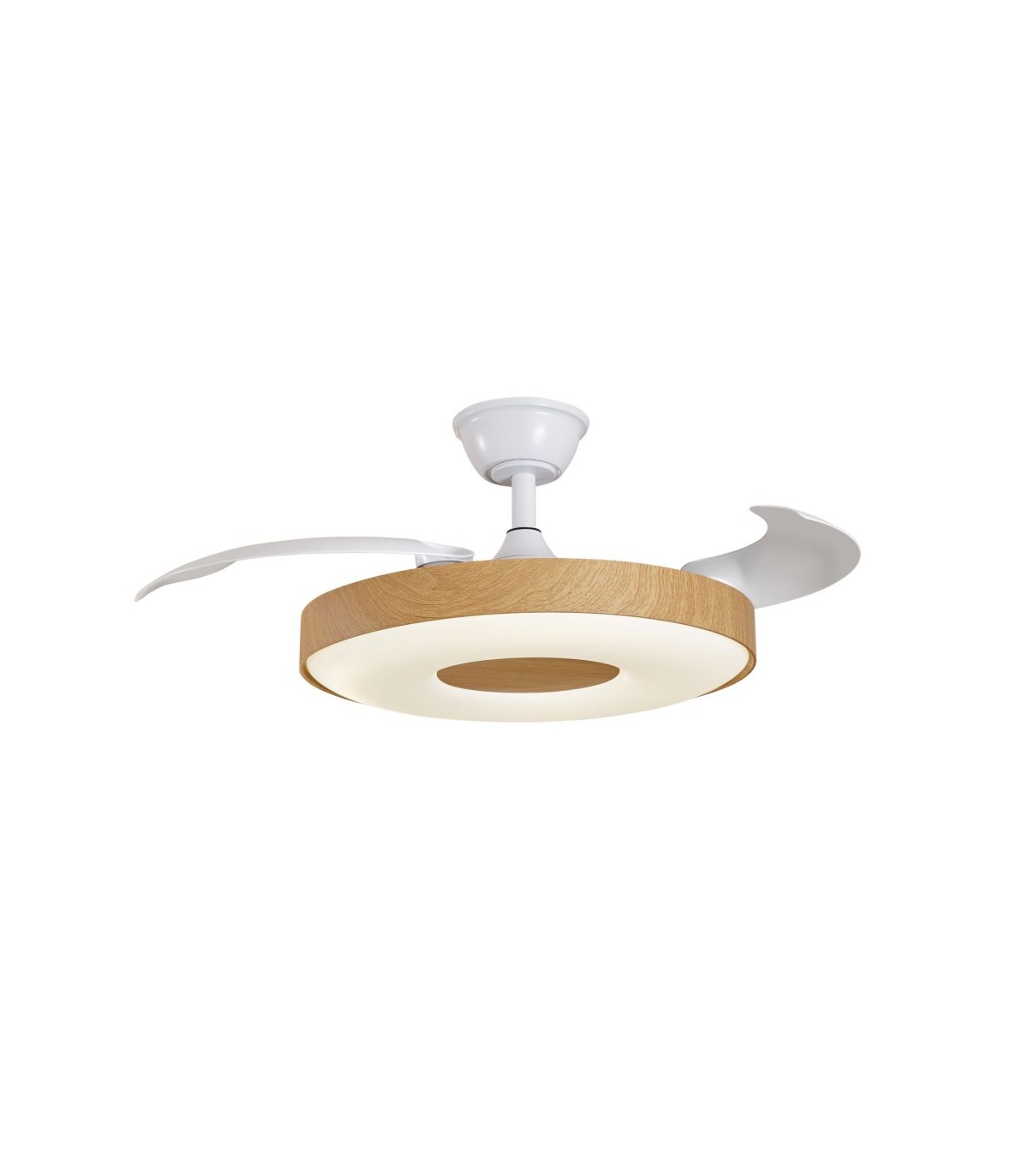 Ventilador PARIS APP DC 50W 6200Lm 3 Aspas Blanco/Haya CCT
