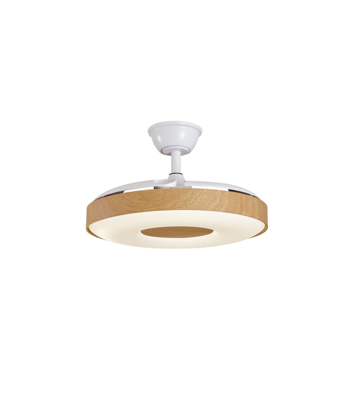 Ventilador PARIS APP DC 50W 6200Lm 3 Aspas Blanco/Haya CCT