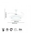 Ventilador Niza DC 50W 6200Lm 4 Aspas Blanco CCT