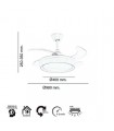 Ventilador Niza XS DC 43W 4950Lm 4 Aspas Blanco CCT