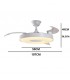 Ventilador PARIS APP DC 50W 6200Lm 3 Aspas Blanco/Blanco CCT