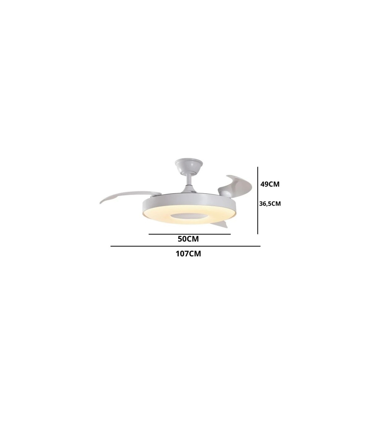 Ventilador PARIS APP DC 50W 6200Lm 3 Aspas Blanco/Blanco CCT
