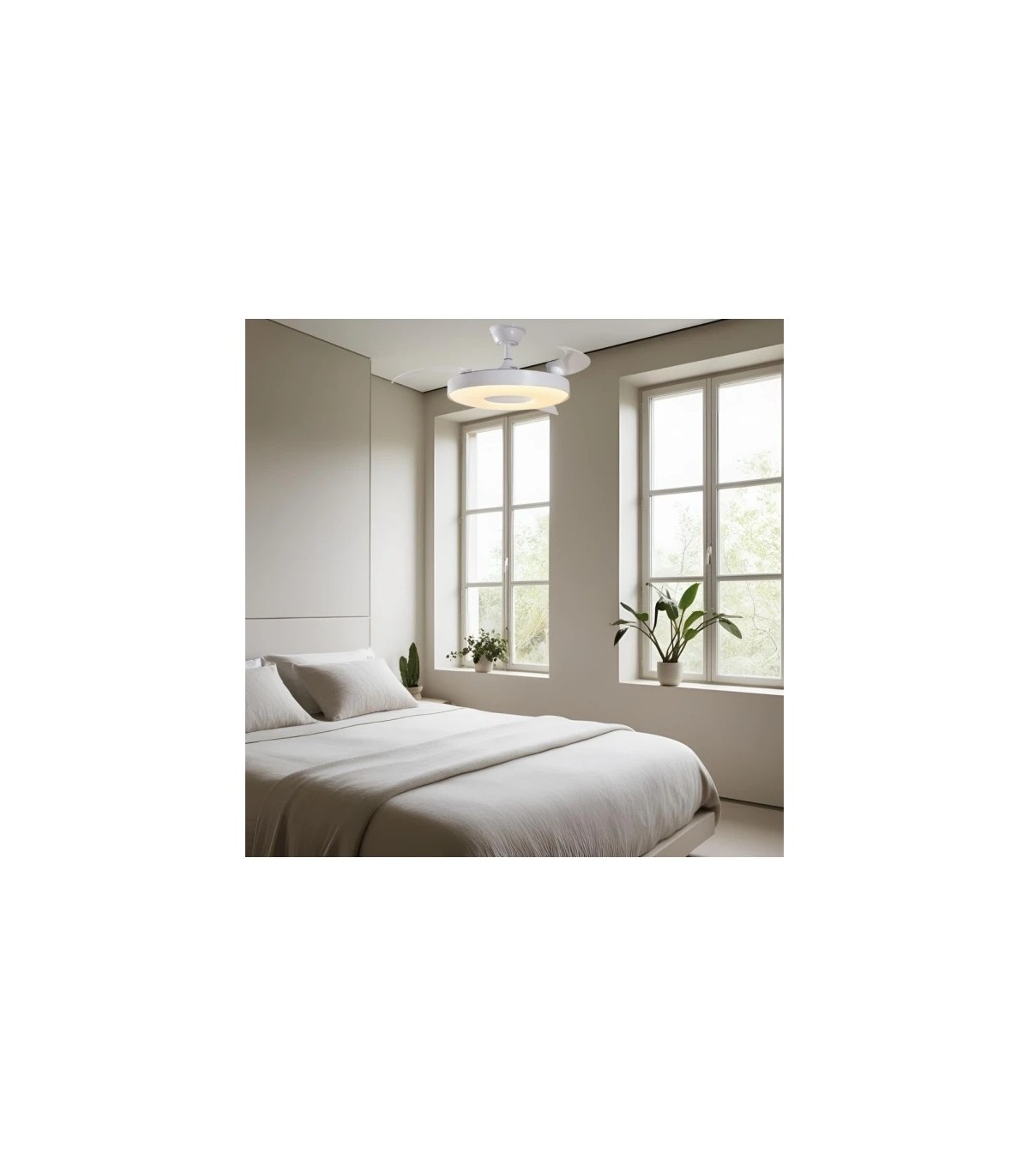 Ventilador PARIS APP DC 50W 6200Lm 3 Aspas Blanco/Blanco CCT