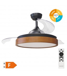 Ventilador Ranta DC 36W 3547Lm 3 Aspas Negro/Cerezo CCT