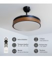 Ventilador Ranta DC 36W 3547Lm 3 Aspas Negro/Cerezo CCT