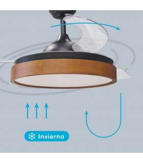 Ventilador Ranta DC 36W 3547Lm 3 Aspas Negro/Cerezo CCT