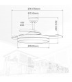 Ventilador Ranta DC 36W 3547Lm 3 Aspas Negro/Cerezo CCT
