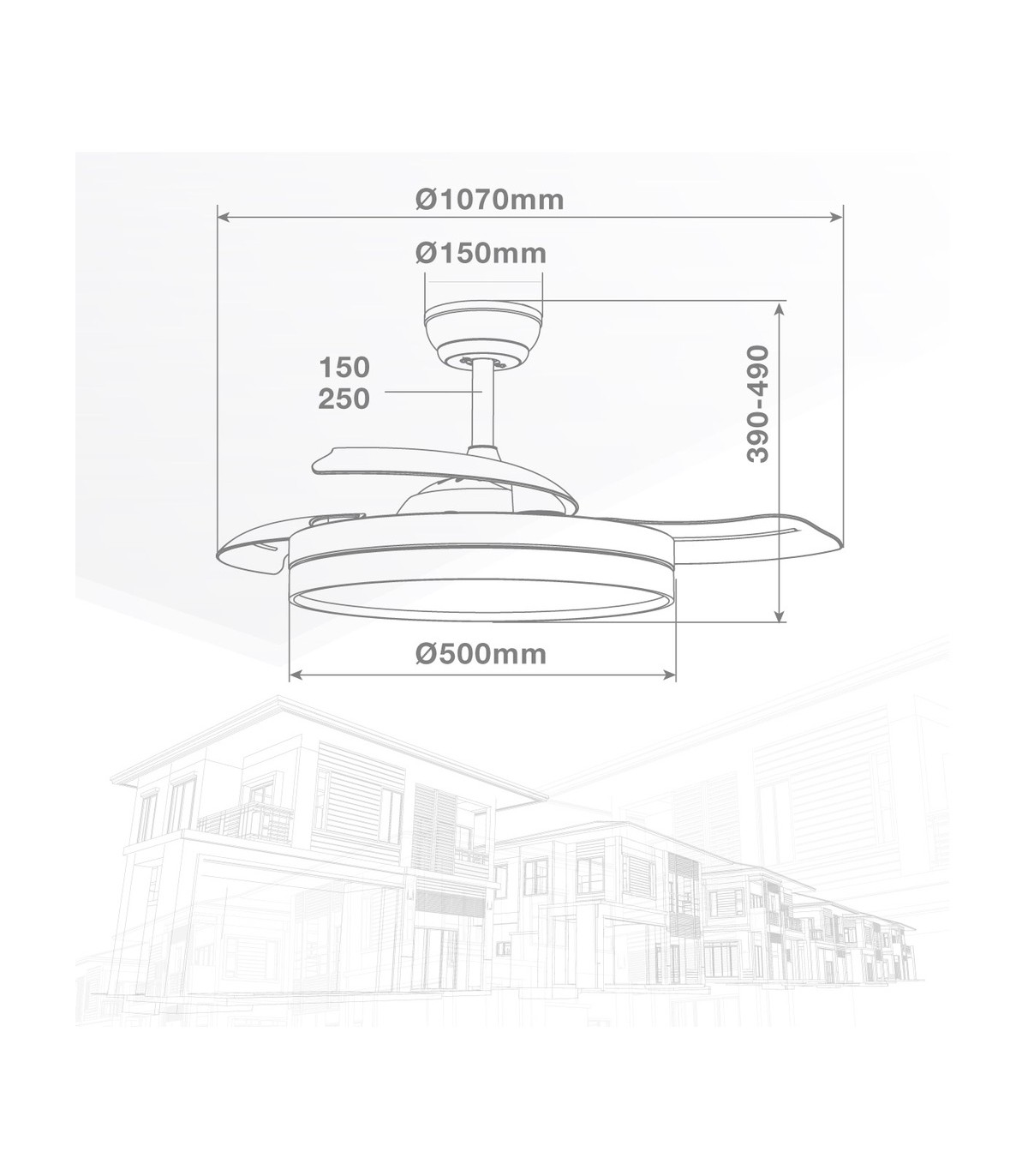 Ventilador Ranta DC 36W 3547Lm 3 Aspas Negro/Cerezo CCT