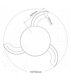 Ventilador Ranta DC 36W 3547Lm 3 Aspas Negro/Cerezo CCT