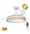 Ventilador Ranta DC 36W 3547Lm 3 Aspas Blanco/Haya CCT