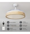 Ventilador Ranta DC 36W 3547Lm 3 Aspas Blanco/Haya CCT