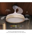Ventilador Ranta DC 36W 3547Lm 3 Aspas Blanco/Haya CCT