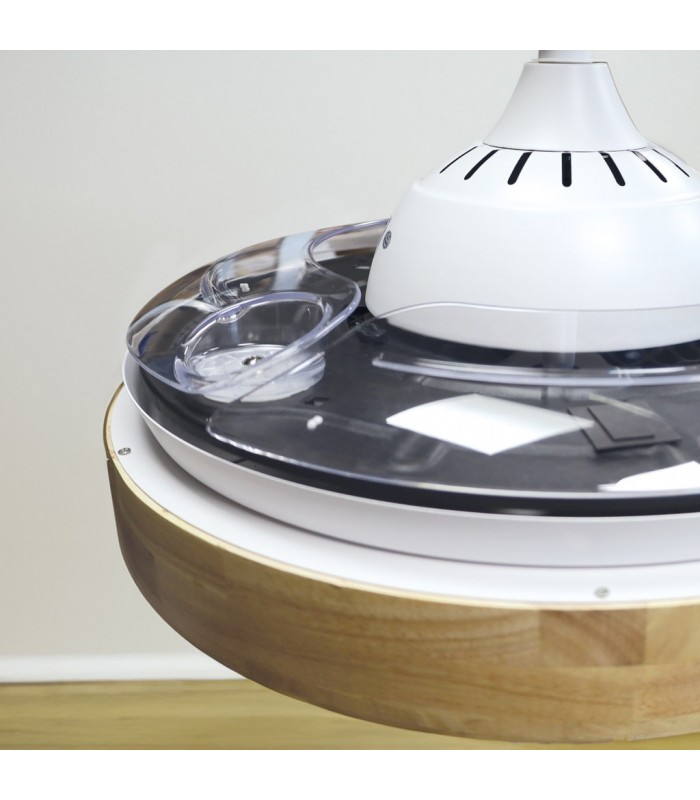 Ventilador Ranta DC 36W 3547Lm 3 Aspas Blanco/Haya CCT