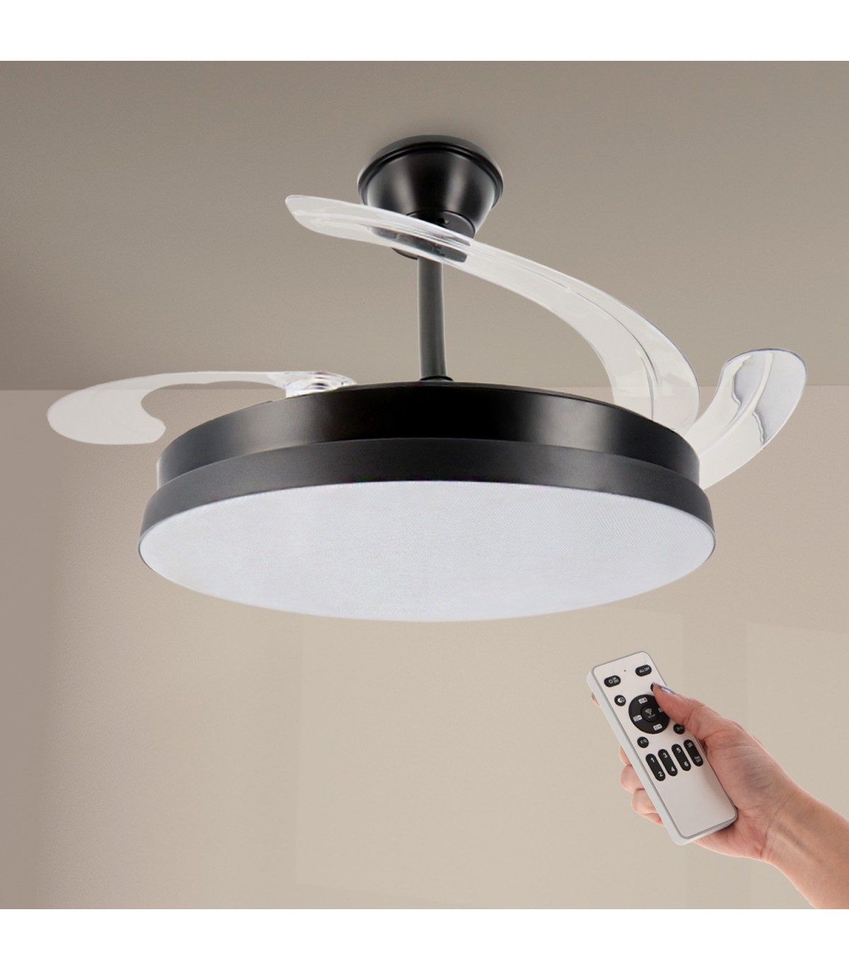Ventilador BLACK  HOOM DC 40W 2448Lm 4 Aspas CCT