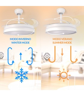 Ventilador WHITE AFAR DC 40W 2448Lm 4 Aspas CCT