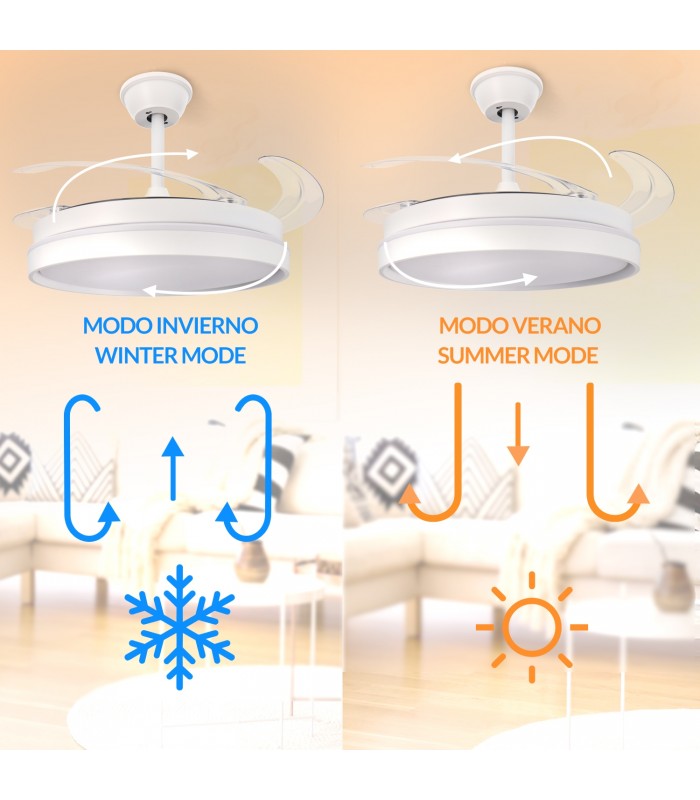 Ventilador WHITE AFAR DC 40W 2448Lm 4 Aspas CCT