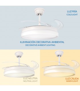 Ventilador WHITE AFAR DC 40W 2448Lm 4 Aspas CCT