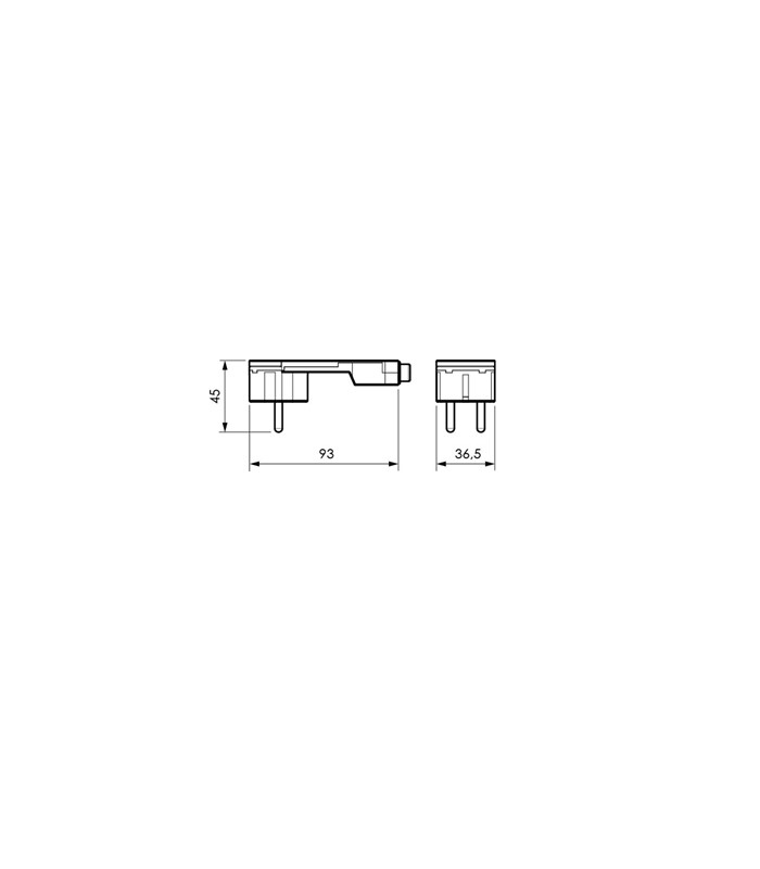 Clavija Trasmueble Schuko 2P+T 16A 250V Blanca