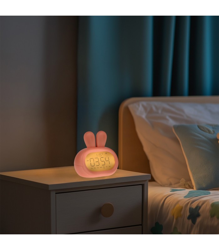 Despertador con Luz De Noche Recargable RABBIT 3W