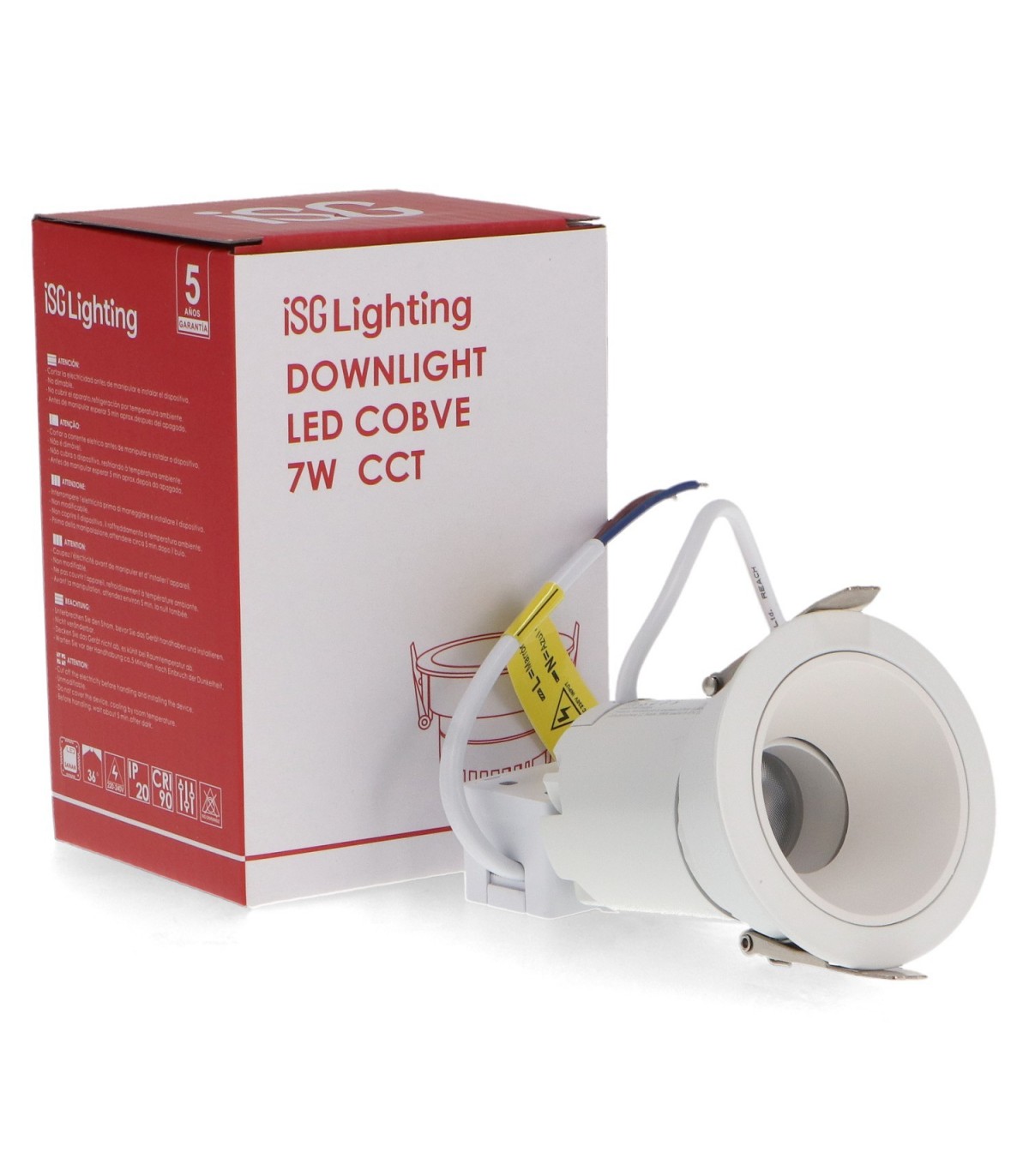 Downlight Orientable COBVE Blanco 5-7-9W 500-700-900Lm 36º IP20 CCT