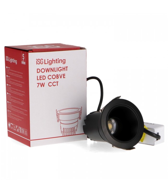 Downlight Orientable COBVE Negro 5-7-9W 500-700-900Lm 36º IP20 CCT