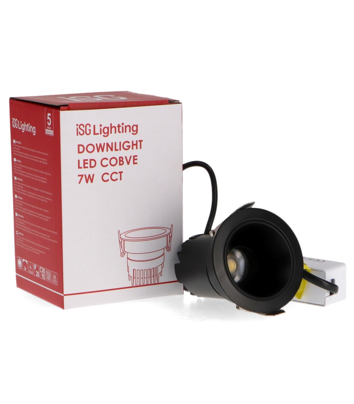 Downlight Orientable COBVE Negro 5-7-9W 500-700-900Lm 36º IP20 CCT
