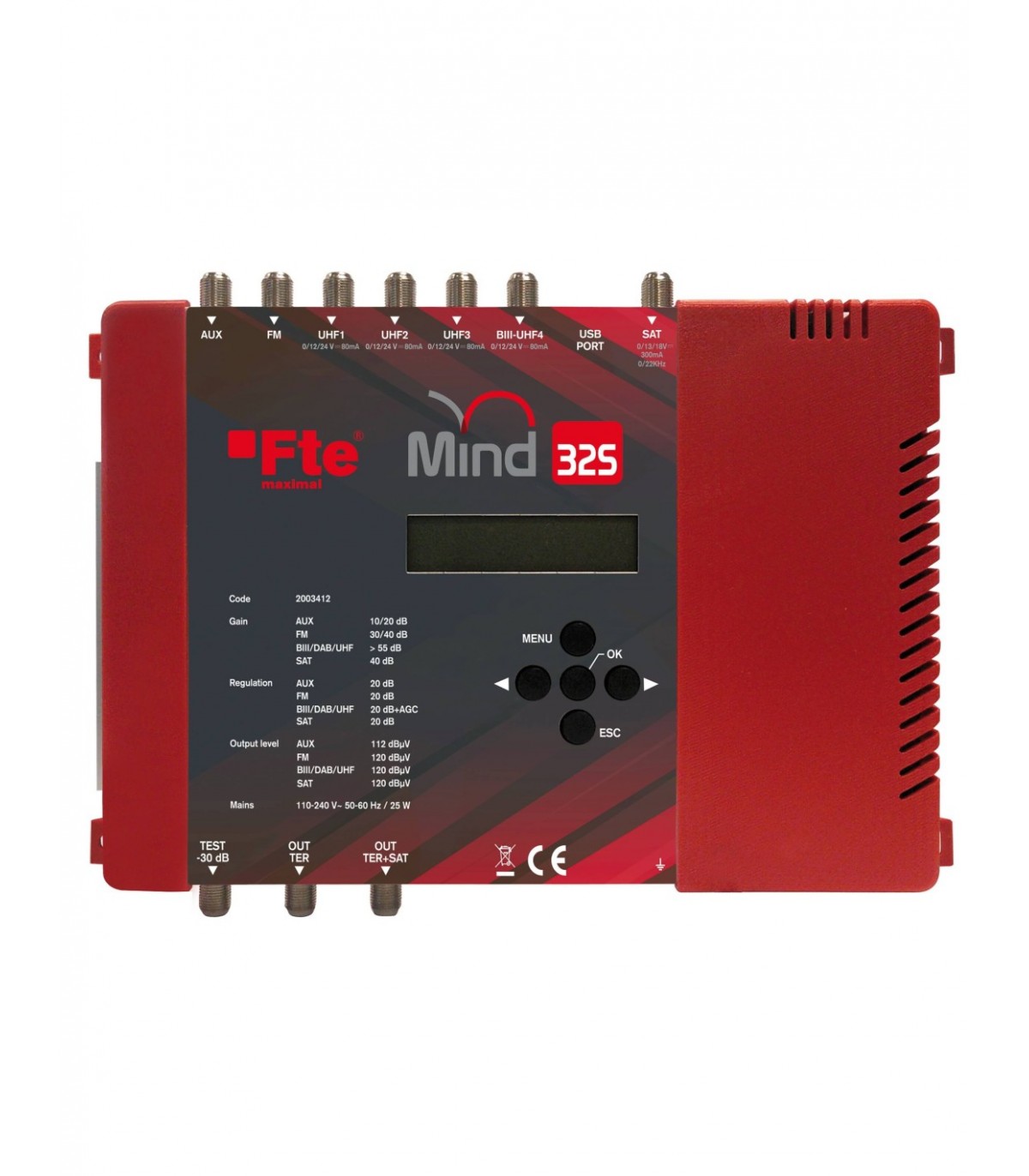 Central Programable con 6 Entradas V/FM/3-UHF/SAT Serie MIND32S