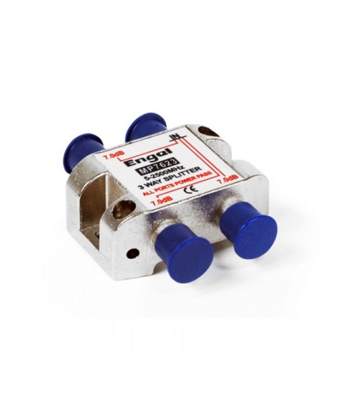 Repartidor de 3 Salidas TDT y SAT con Conector F 7.1dB Engel