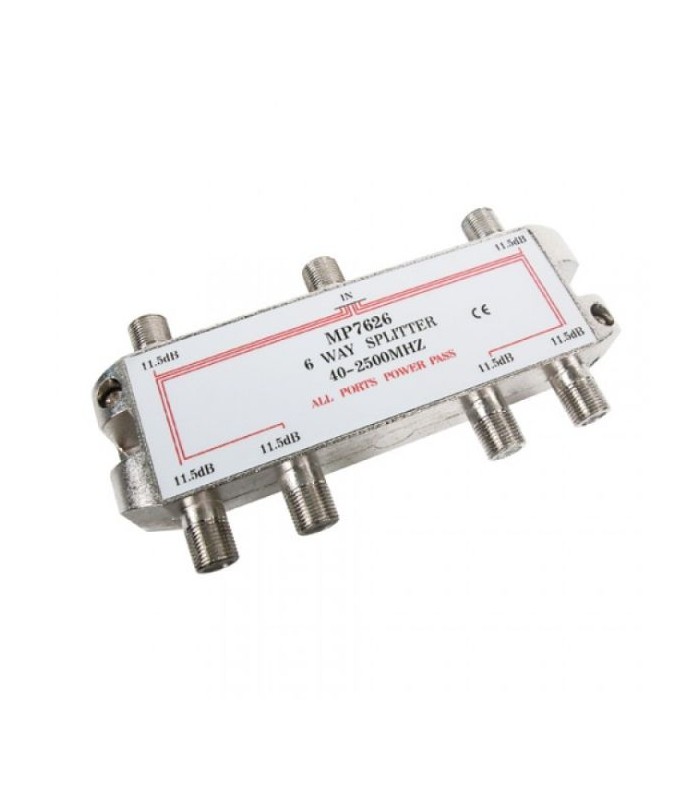 Repartidor de 6 Salidas TDT y SAT con Conector F 11.5dB Engel