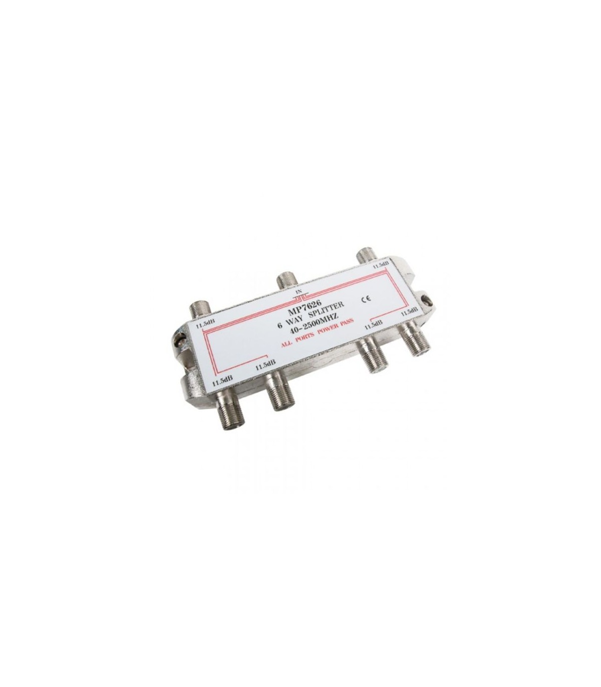 Repartidor de 6 Salidas TDT y SAT con Conector F 11.5dB Engel