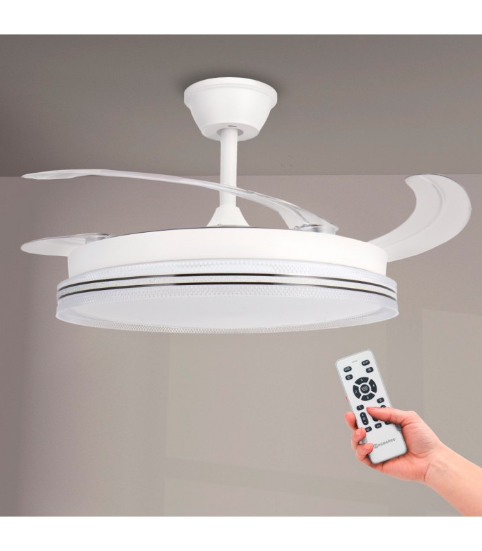 Ventilador WHITE DECOR DC 43W 3800Lm 4 Aspas CCT