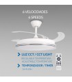 Ventilador WHITE DECOR DC 43W 3800Lm 4 Aspas CCT