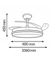 Ventilador WHITE DECOR DC 43W 3800Lm 4 Aspas CCT