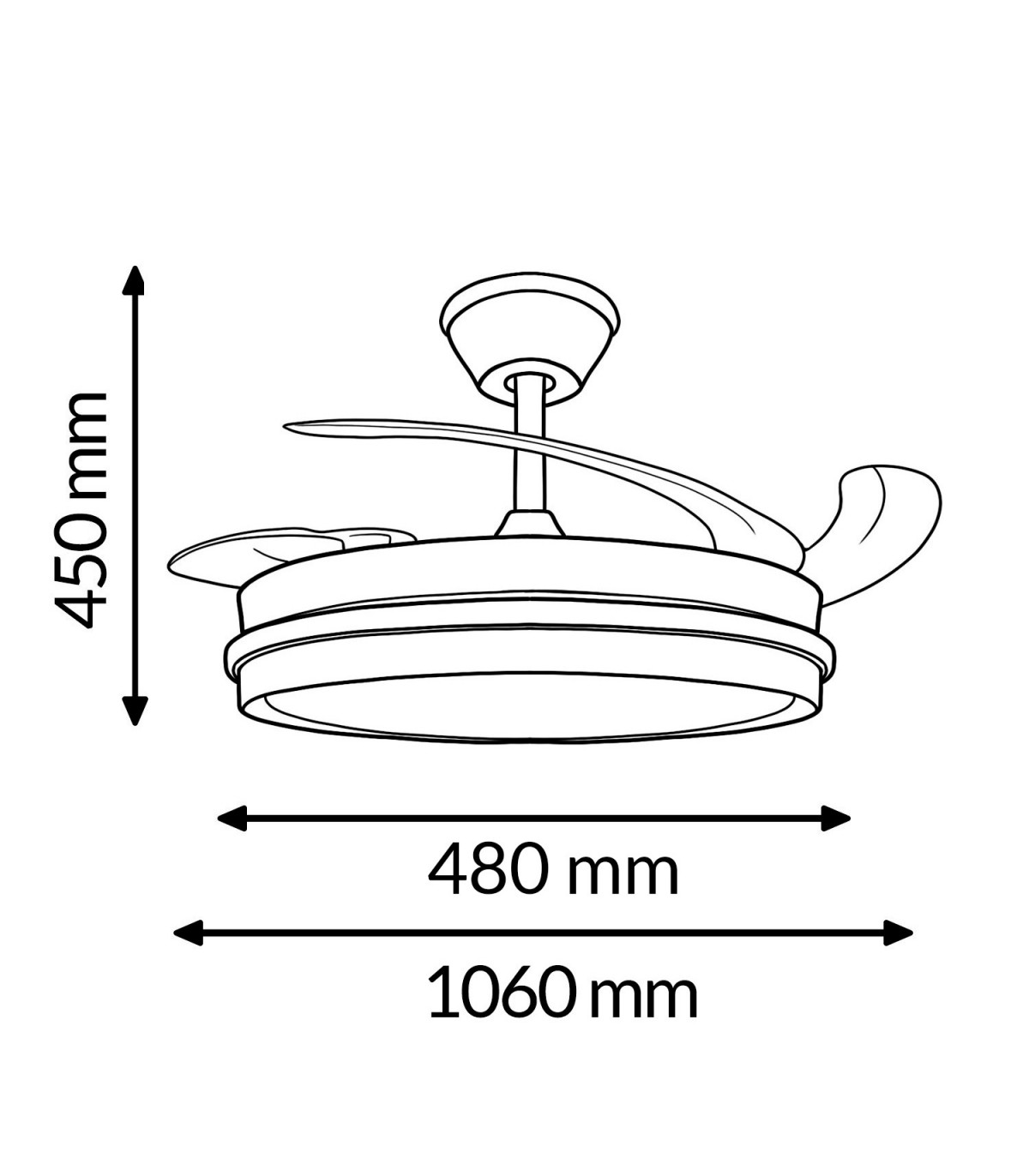 Ventilador WHITE DECOR DC 43W 3800Lm 4 Aspas CCT