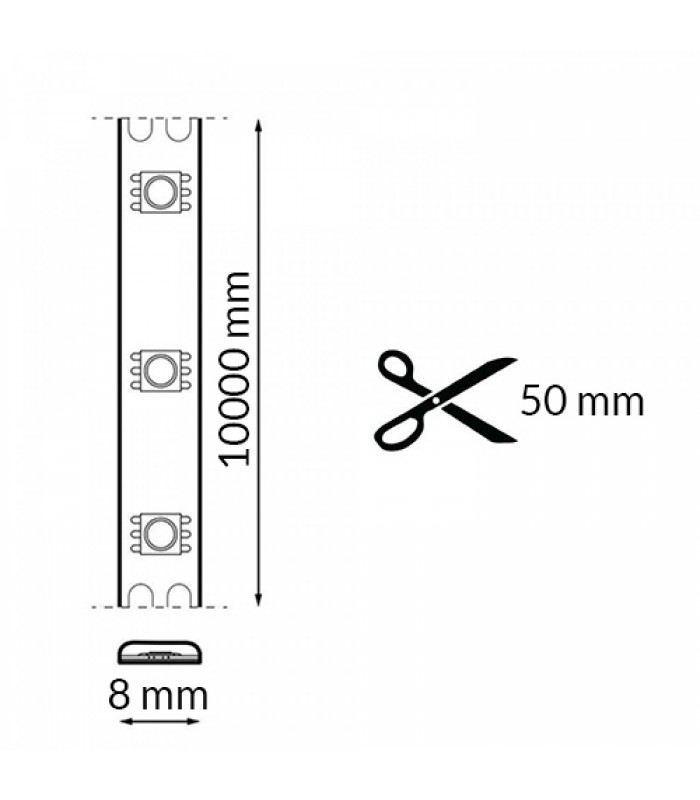 Tira Flexible COB BEGUR 10W 1000Lm/M 324Led/m IP20 DC24V -10 Metros-