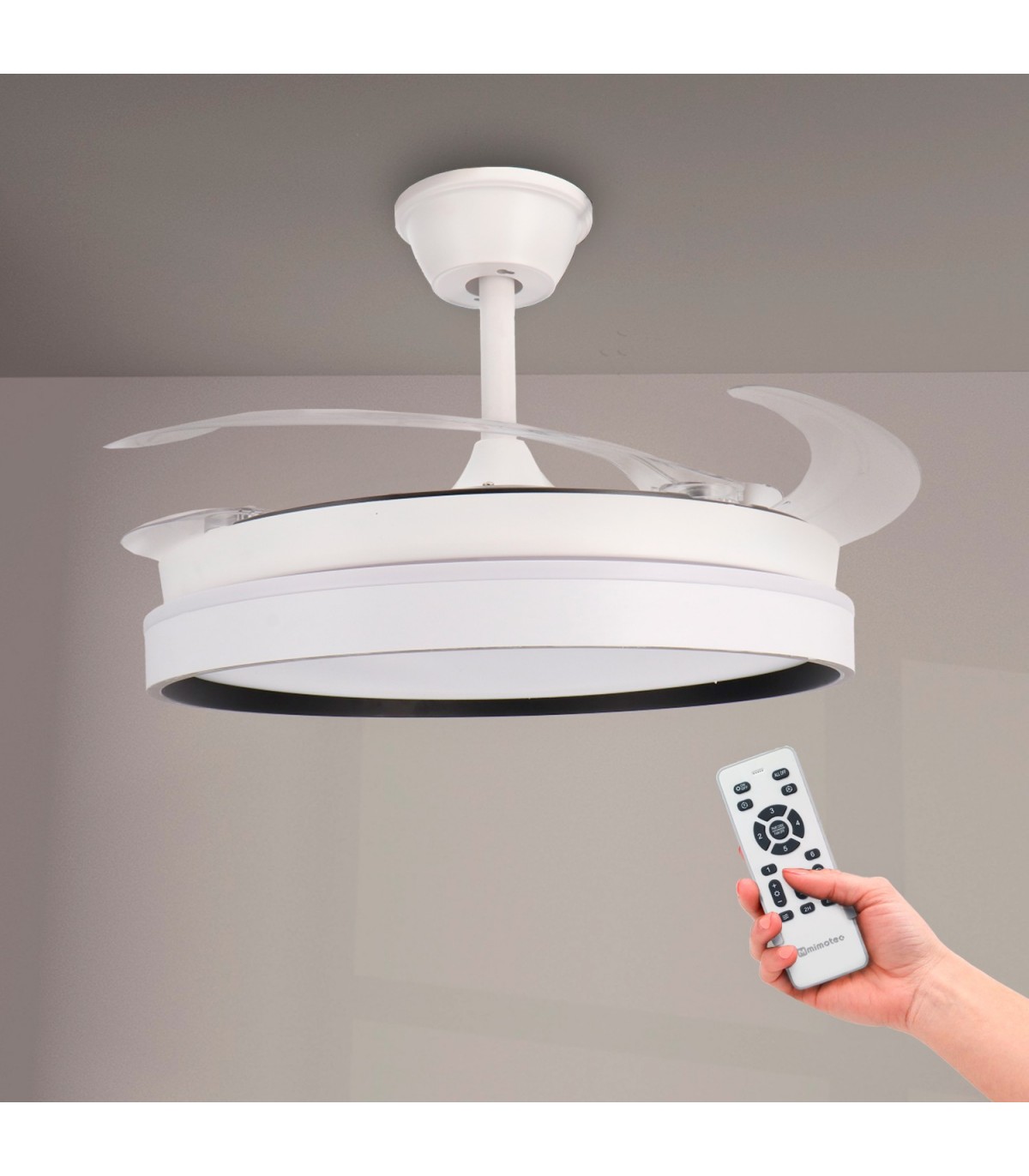 Ventilador WHITE BROOKS DC 43W 3800Lm 4 Aspas CCT